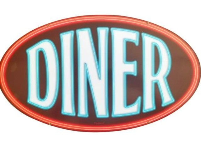 Plaque métal tôle épaisse grand format / Diner/ style vintage/ occasion T.B.E