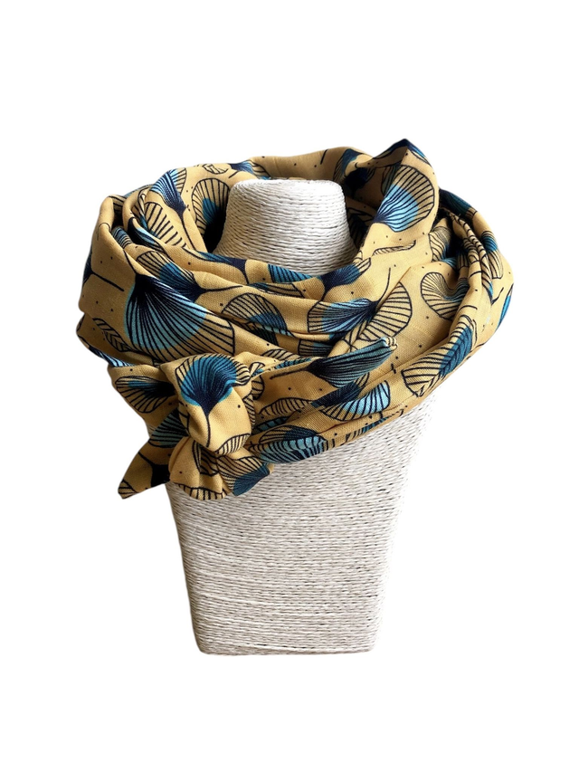 Echarpe 180 cm de long - PLUMES - jaune