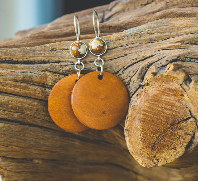 Boucles d'oreilles "Perle de Bois"