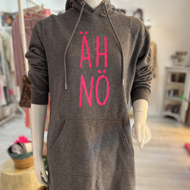 Kapuzensweatshirt Long Grösse M „Äh Nö“
