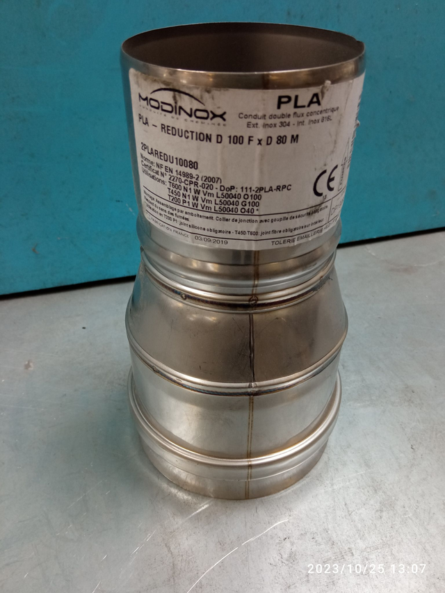 PLA - réduction 100F80M INOX - 2PLAREDU10080 