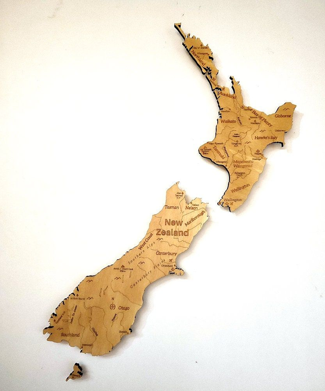 A05 – Carte de Nouvelle Zélande - Décoration murale design