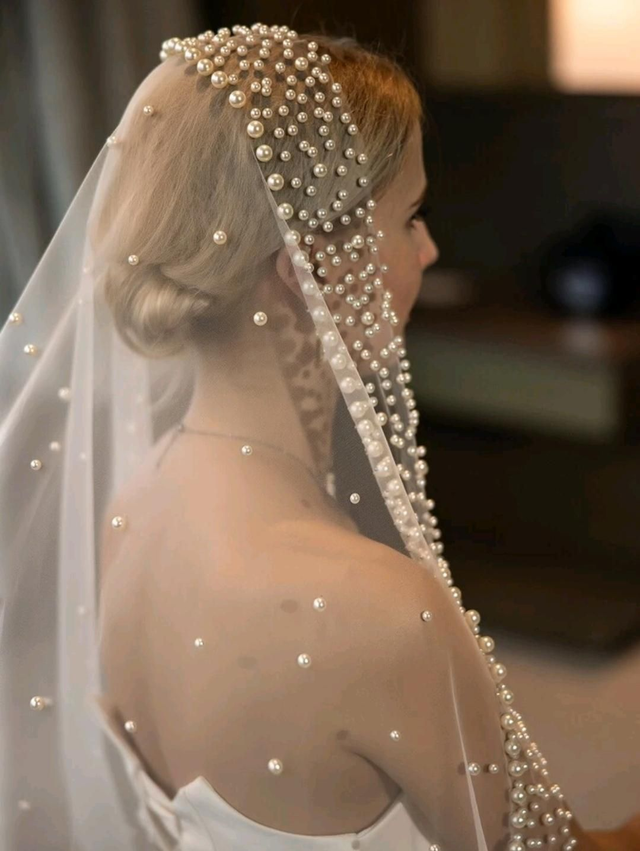 Voile de Mariée 06 longue avec perles