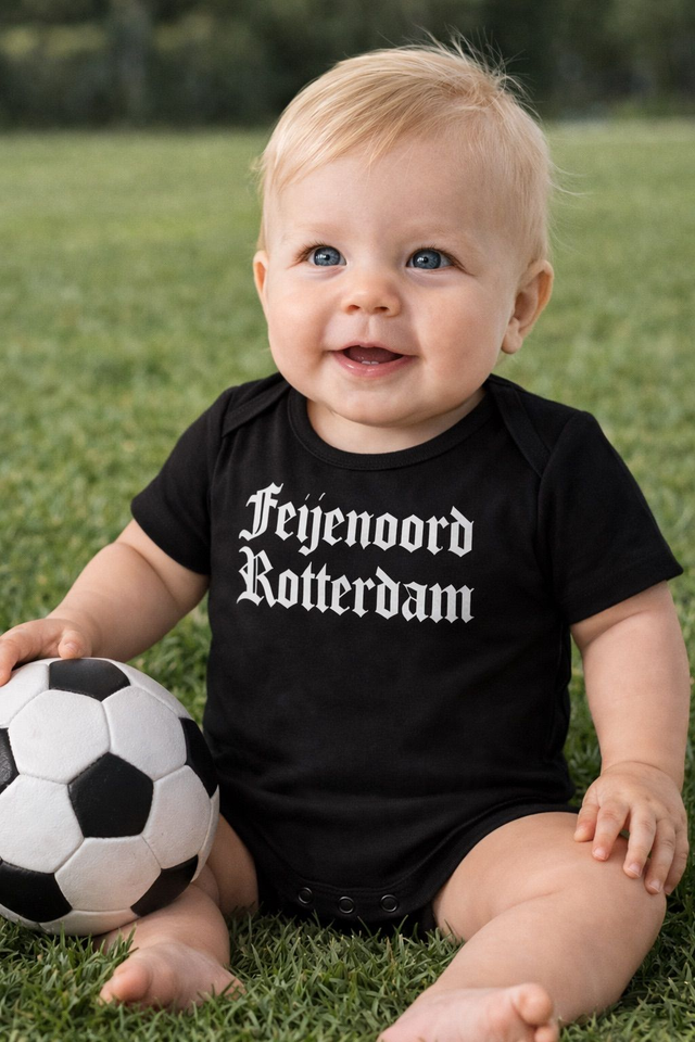 Feijenoord Rotterdam baby romper - Old Style - Zwart