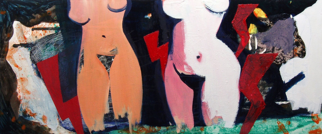 Powrót z gwiazd. Sturm und Drang, 40x95 akryl olej płótno