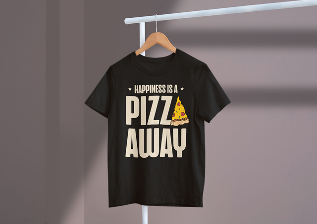 Happiness Is A Pizza Away Pizza Therapy Food Fun Pizza Joy. Glück ist eine Pizza weg, Pizza-Therapie, Essen, Spaß, Pizza-Freude