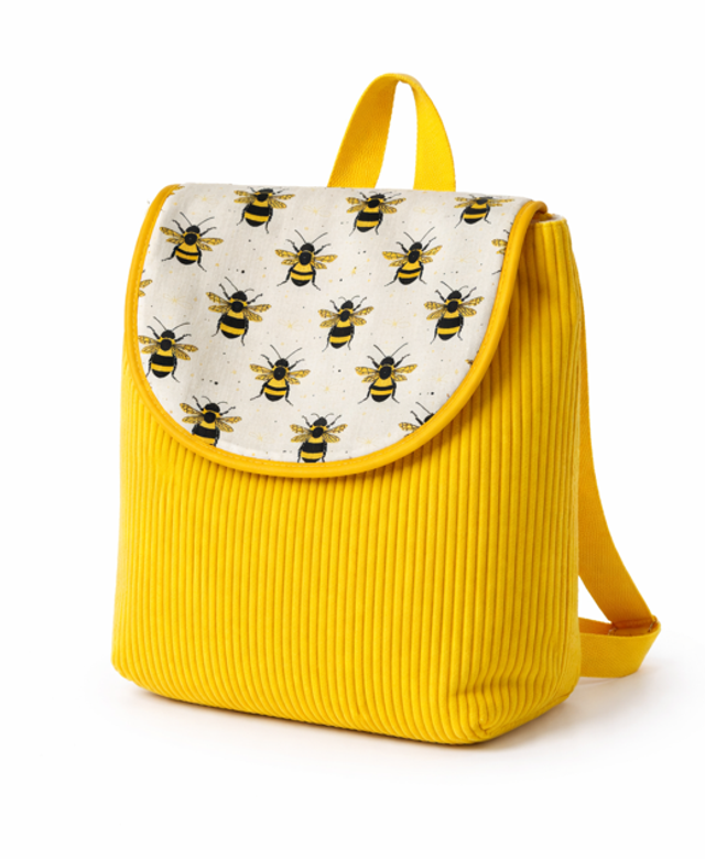 Sac à dos pour enfants en velours côtelé modèle « happy bee » 