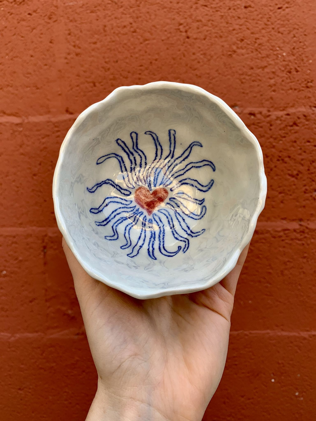 Bol "La fleur au rouge coeur"