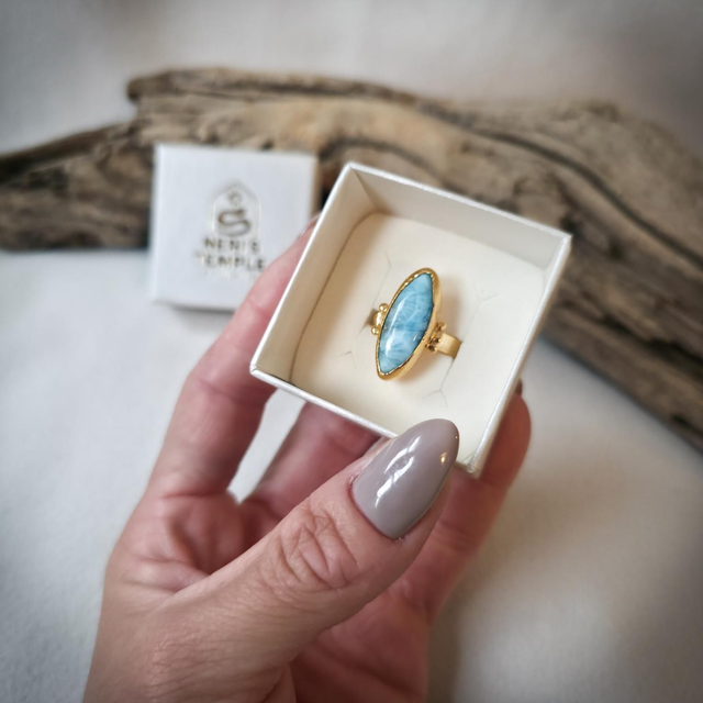 Anel Anfitrite com Larimar