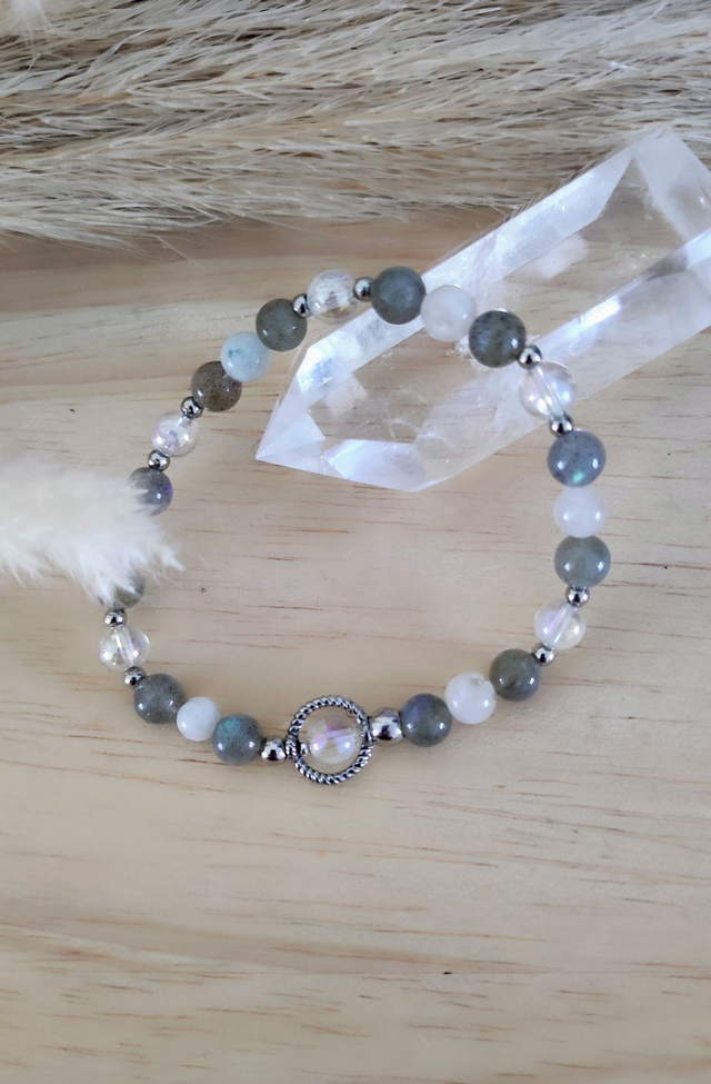Bracelet "Pierre de Lumière et de Réconfort" Labradorite - Péristérite