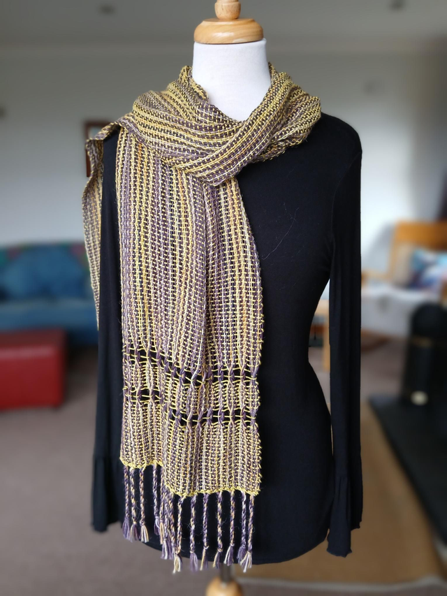 Purple and yellow scarf