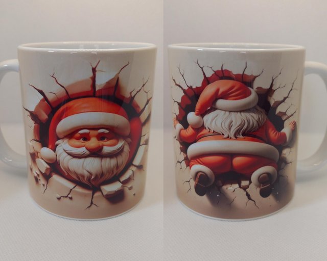 Santa Front &amp; Behind 11oz Sublimated Mug 
