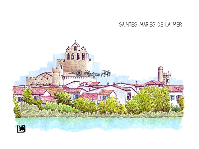 Saintes-Maries-de-la-Mer Vue de la ville / city view