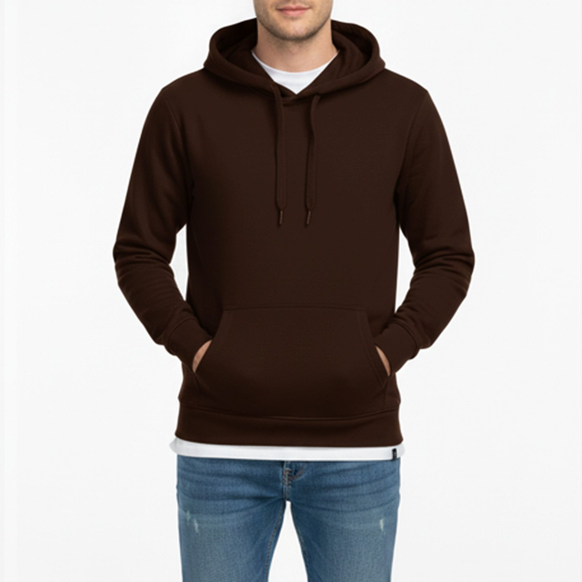 Felpa Basic con Cappuccio Moro