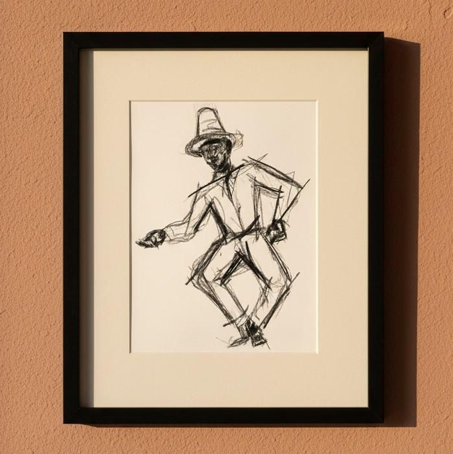 Fusain - danseur de bèlè #1 - Martinique 