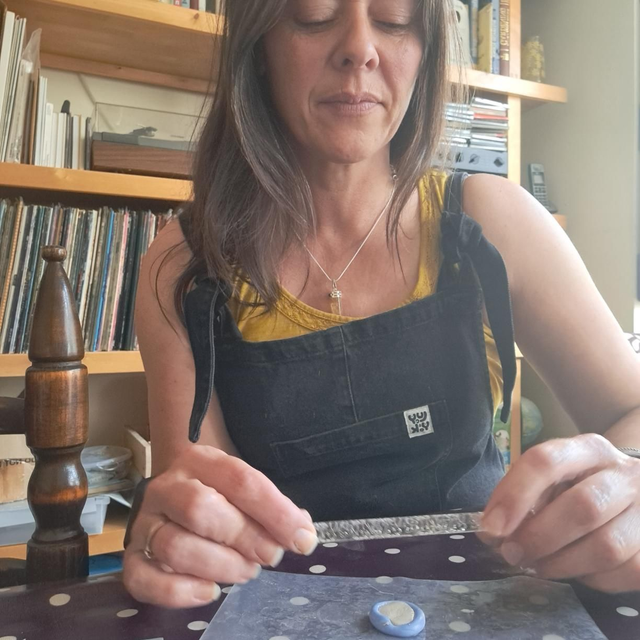 Silver clay and fused glass combined workshop