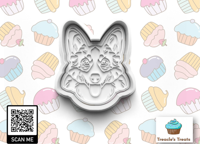 Corgi Head Fondant/cookie stamp with cutter