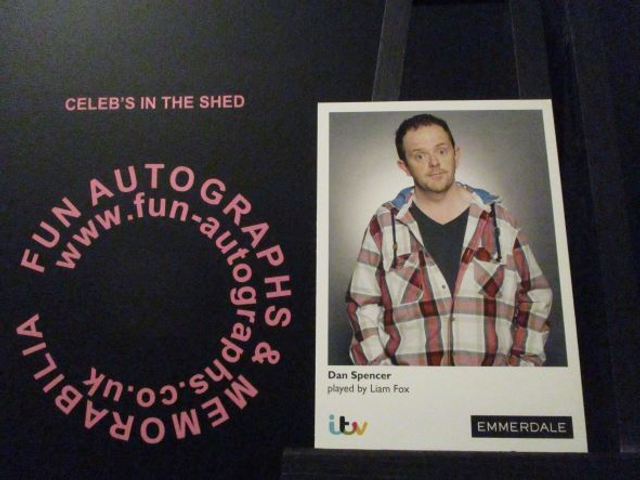 Liam Fox (Dan Spencer) Original Emmerdale Coloured Itv Logo Cast Card (SEE PIC)