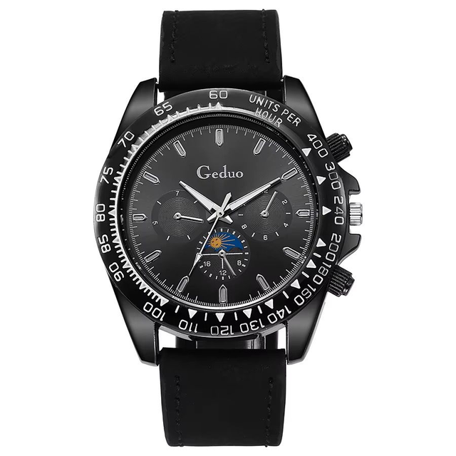 Nouveauté 2025 montre à Quartz pour hommes décontractée à la mode avec bracelet en cuir noir