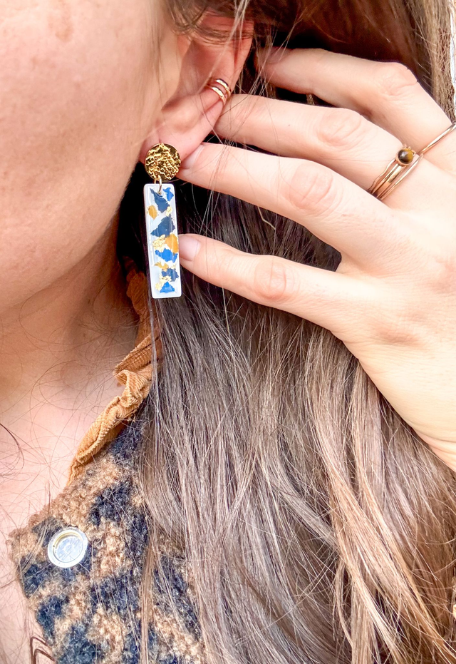 Boucles d'oreille rectangle