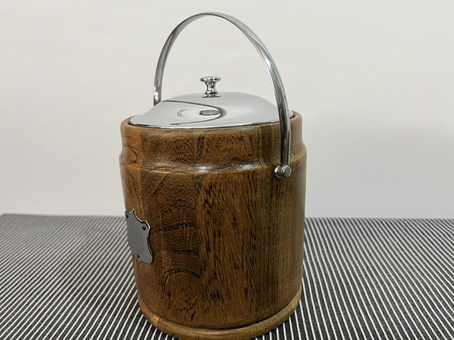 English Oak Tea Caddy or Biscuits Barrel.