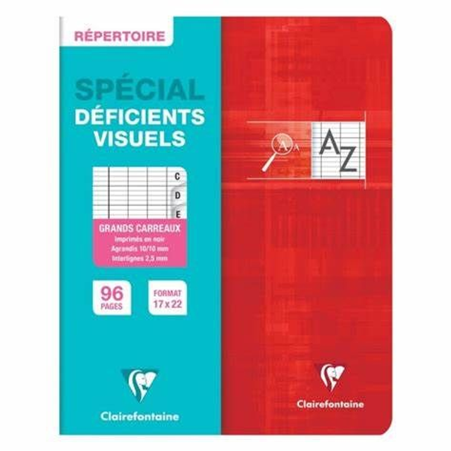 Cahier déficients visuels 17x22 3329680039962