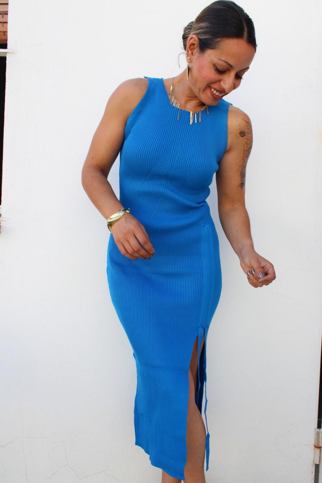 Vestido Canalé Azul