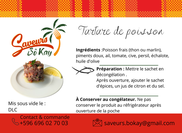 Préparation tartare de poissons frais en congelé