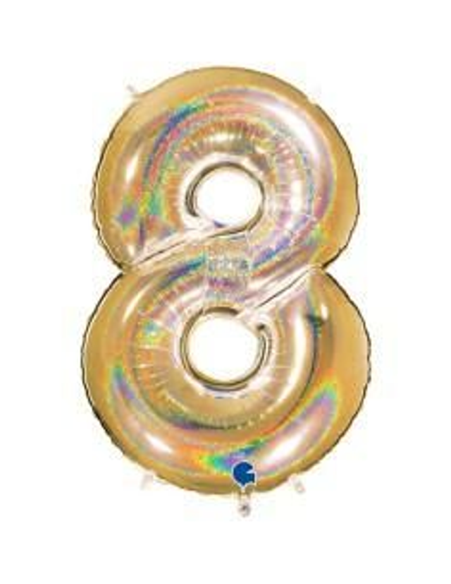 Numero 8 Holografico Oro