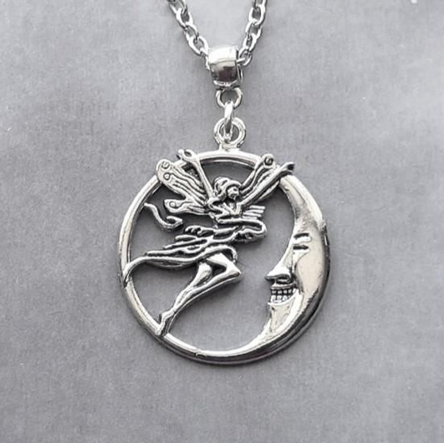 Fairy and Moon Necklace 