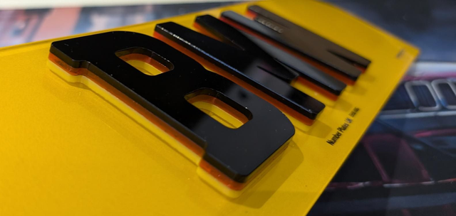 9mm Yellow &amp; Red &amp; Black 4D Laser Cut 