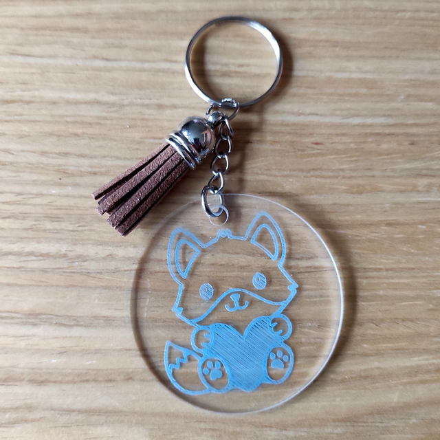 Porte-clés Renard – Médaillon transparent