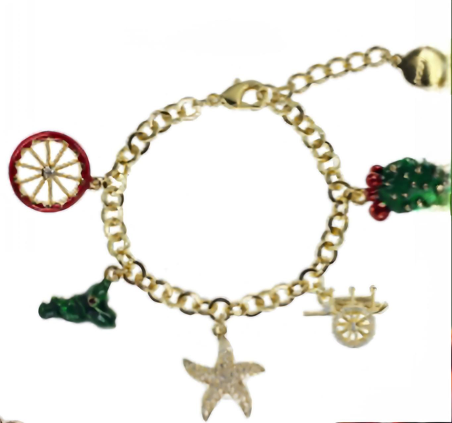 Bracciale sicily in 5 charme giallo