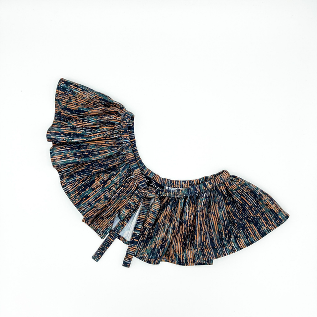 Detachable Ruffled Collar - Dark Abstract