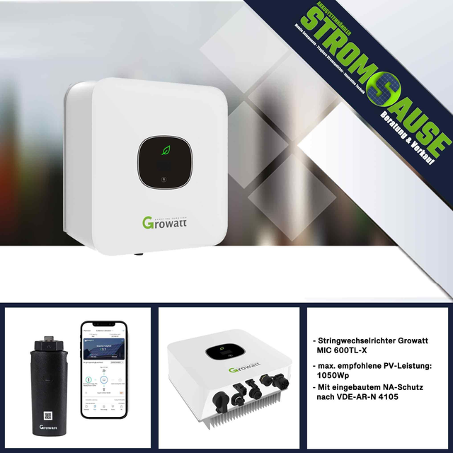 Growatt MIC 600TL-X 0,6kW Wechselrichter inkl.Shine WIFI-X Stick