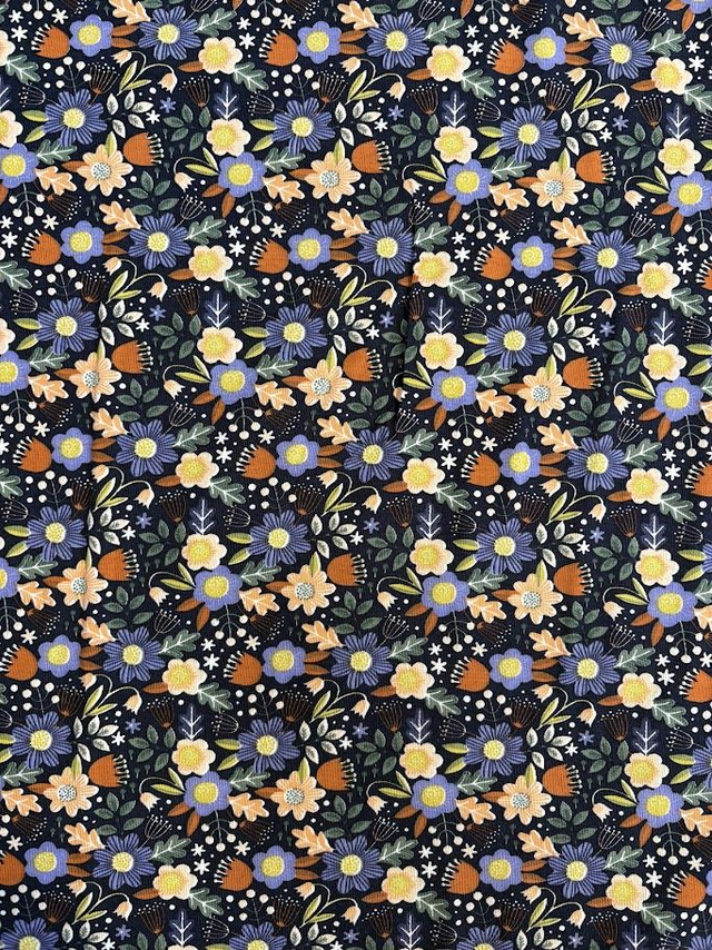 Navy Floral Cotton Jersey
