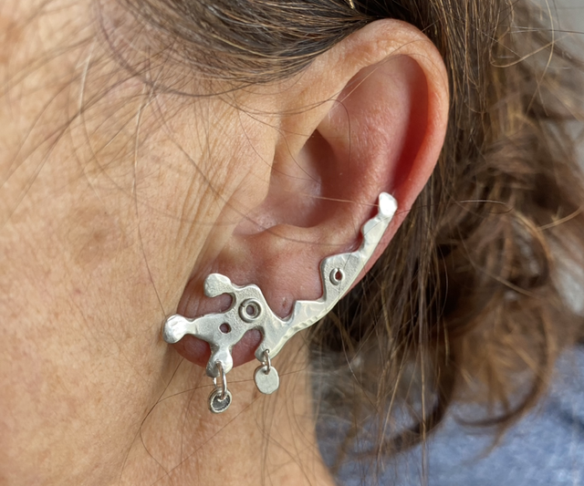Bijou d’oreille Algue et gouttes