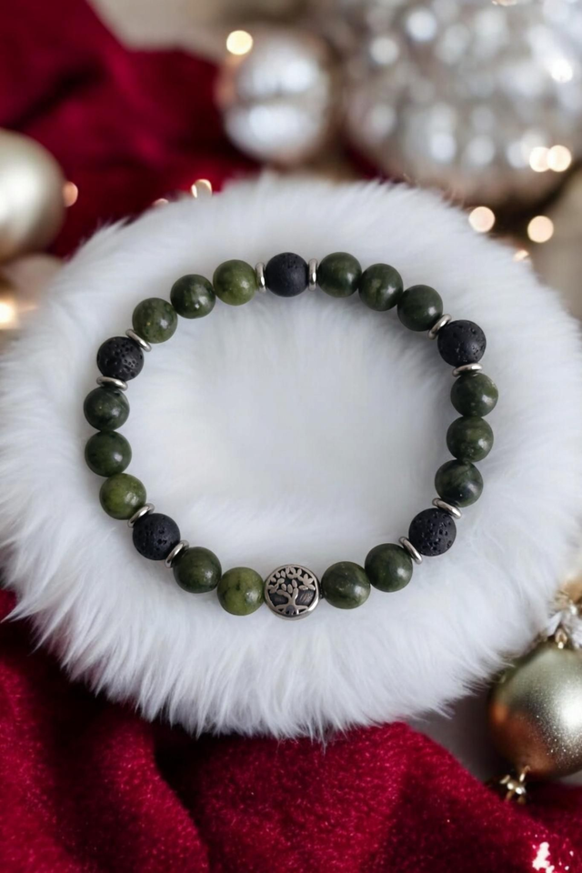 Bracelet Jade néphrite - Pierre de longévité d'honnêteté et de tempérance