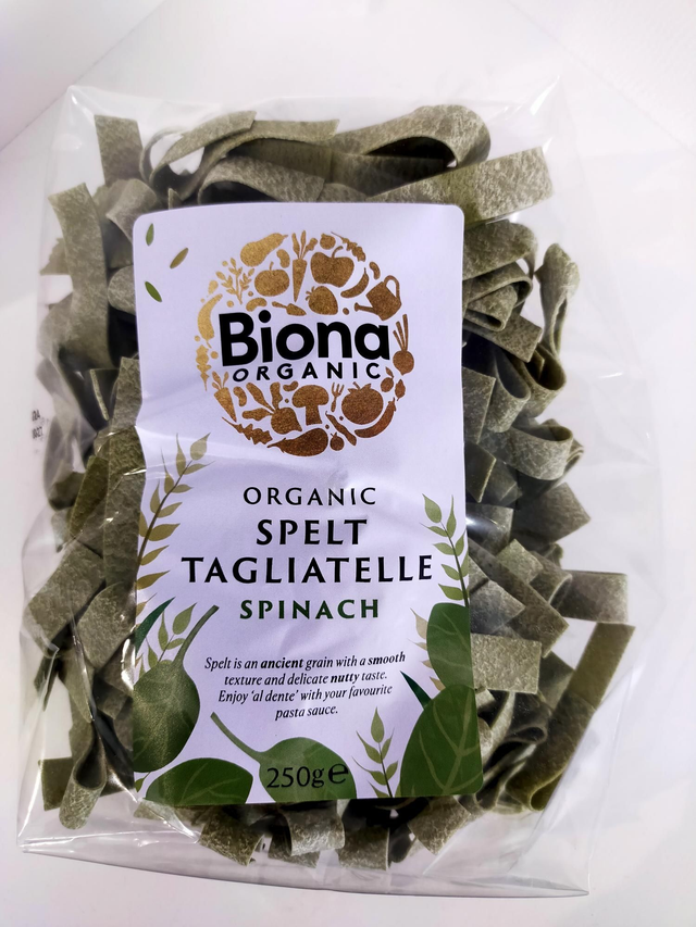 Biona Organic Spelt Tagliatelle Spinach 250g 19807