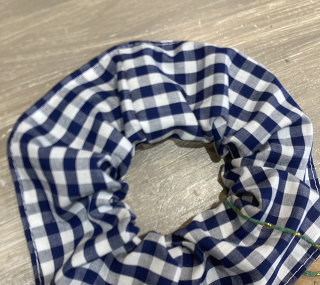 Chouchou vichy bleu marine 