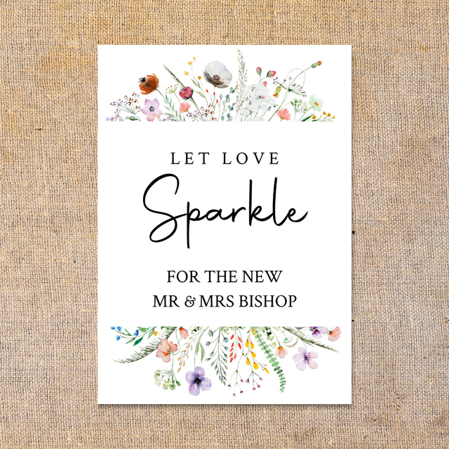 Wildflower design - on the day wedding signs