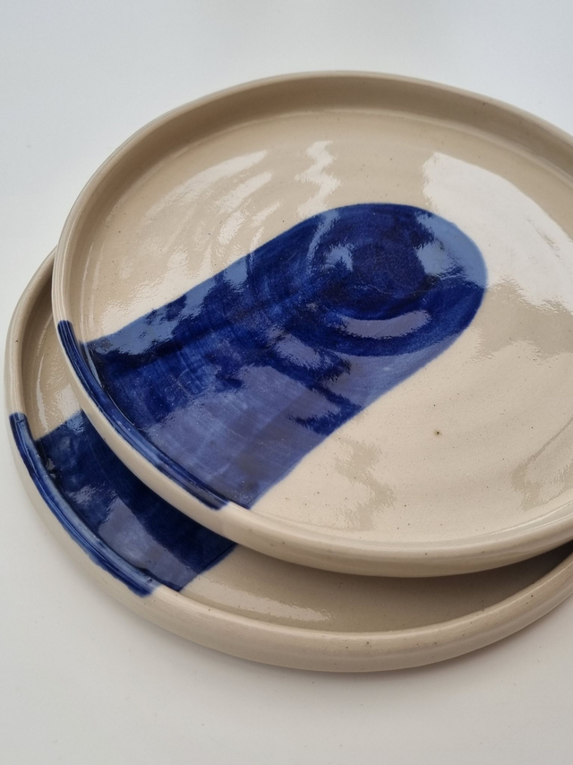 Blue Colourblock Side Plate