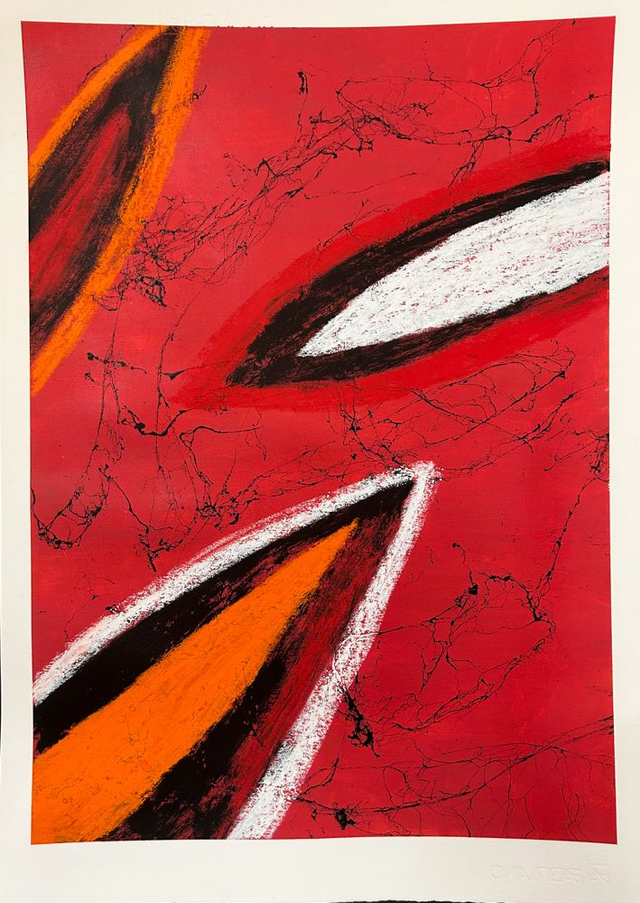 Original mix media 50x70cm Fabriano Rosapino paper 285g/m