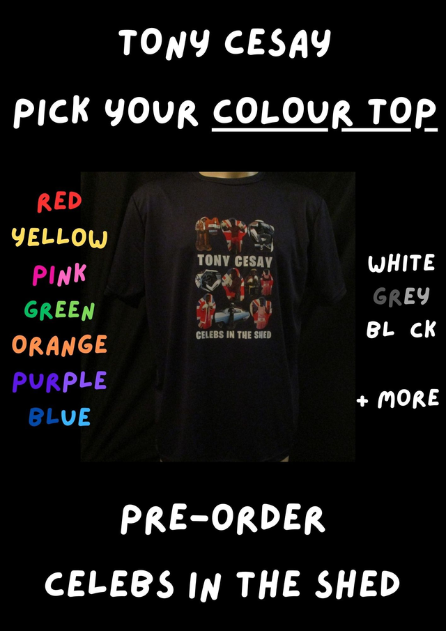 Tony Cesay ABA Champion Boxer Picture T-Shirt (White Bubble Logo) ADULT 100% Polyester Crew Neck Top PRE-ORDER