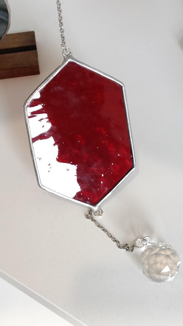 Sun catcher Hexagone et son cristal sur commande 