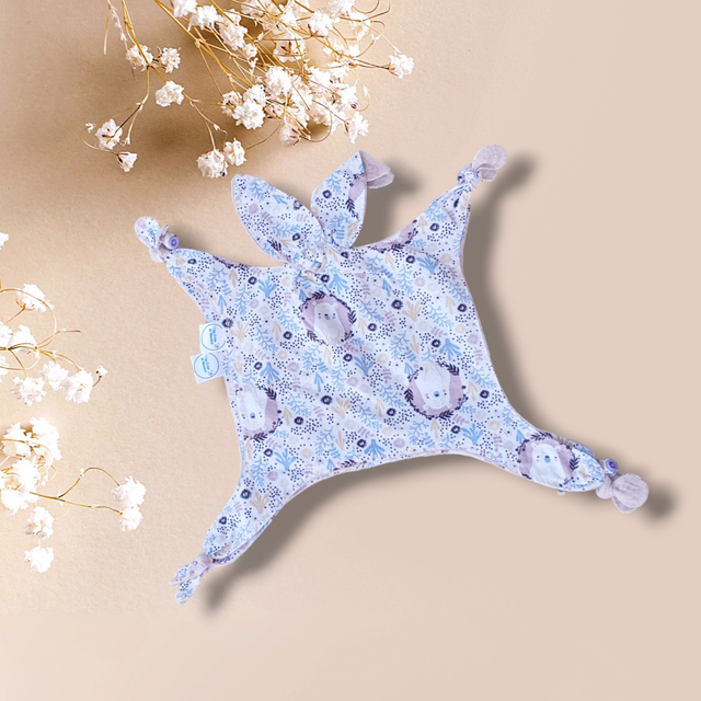 Doudou Siamois Lapin Ours Mauve