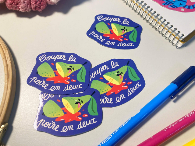 Sticker "Couper la poire en 2" 🍐🔪🩸