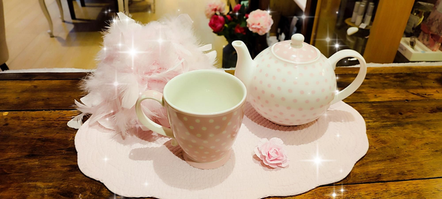 Mug Polka petit pois Isabelle rose