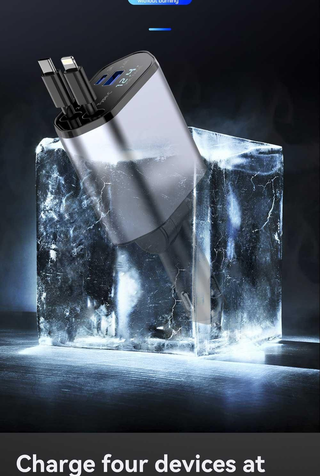 CARGADOR COCHE ULTRARAPIDO 120W 4 EN 1