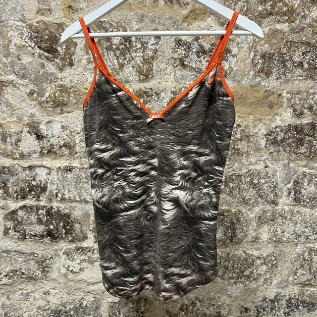 Fur trompe-l’œil top #0194